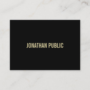 Elegant Modern Black Gold Text Professional Plain Business Card