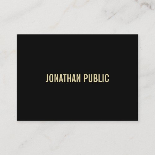 Elegant Modern Black Gold Text Professional Plain Business Card