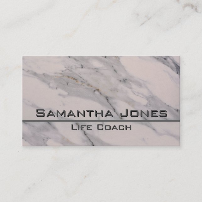 Elegant Modern black gray pink marble pattern  Business Card (Front)
