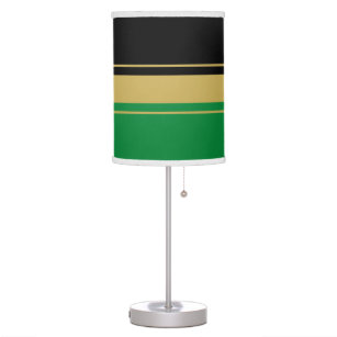 Elegant Modern Black Kelly Green Racing Stripes Table Lamp
