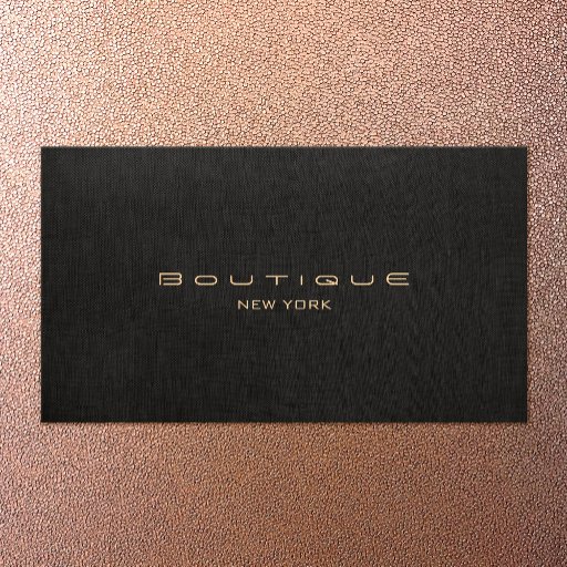 Customizable Chic Boutique Faux Black Linen Professional Business Card Templates