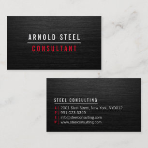 Elegant modern black metal professional plain business card