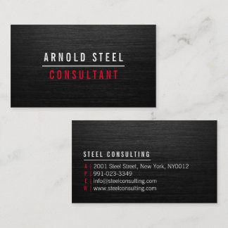 Elegant modern black metal professional plain business card