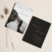 Elegant Modern Black Photo Classic Wedding Invitation