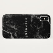 Elegant Modern Black Plain Marble Case-Mate iPhone Case (Back (Horizontal))