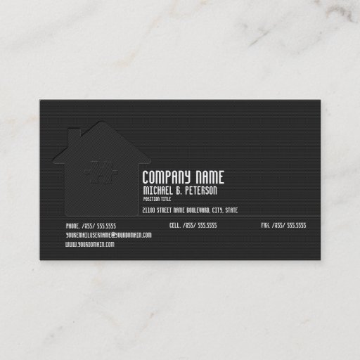 Customizable Elegant Modern Black Real Estate Plain Card Business Card