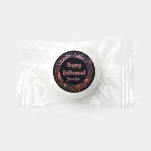 Elegant Modern Black Rose Gold Happy Retirement Life Saver® Mints