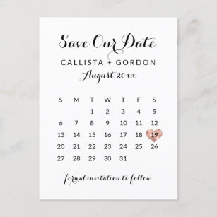 Calendar Save The Date Cards Zazzle