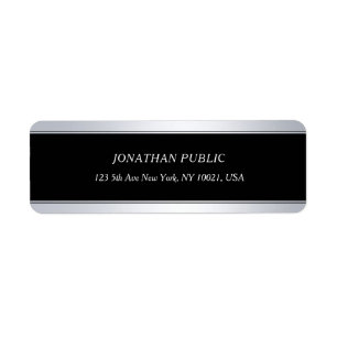 Elegant Modern Black Silver Italic Text Font Cool Label