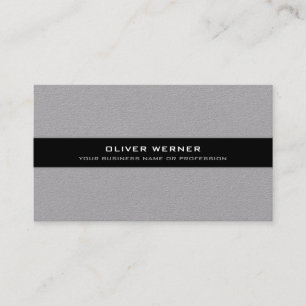 elegant modern black stripe on gray business card