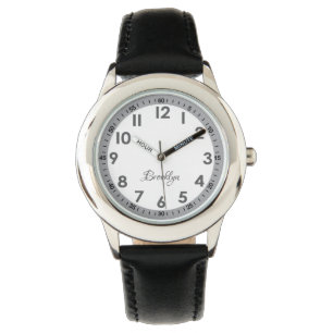Elegant Modern Black Stylish Custom Kids Watch