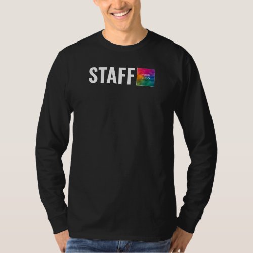 Elegant Modern Black Template Mens Staff Crew T_Shirt