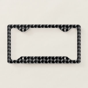 Elegant Modern Black Weave Pattern License Plate Frame