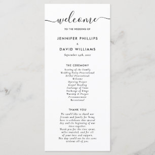 Elegant Modern Black Wedding Program