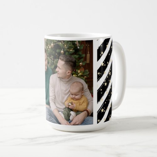 Elegant Modern Black White Photo Christmas Coffee Mug