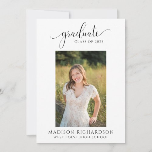 Elegant Modern Black & White Photo Graduation