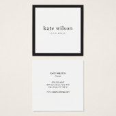 Elegant Modern Black White Professional Square (Front & Back)