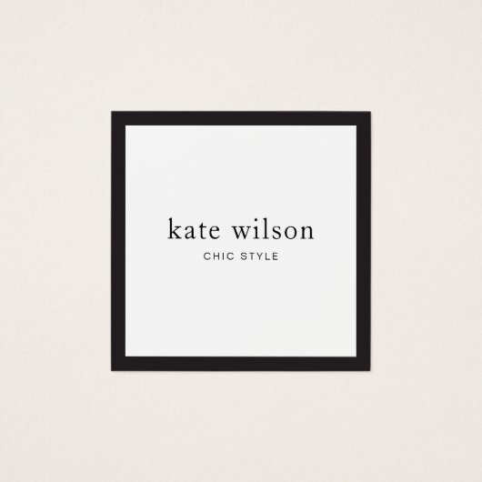 Elegant Modern Black White Professional Square (Front)