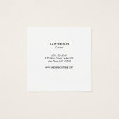 Elegant Modern Black White Professional Square (Back)