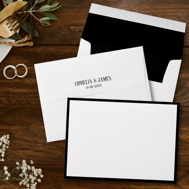 Elegant Modern Black & White Wedding Envelope (Creator Uploaded)