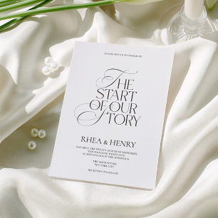 Elegant Modern Black & White Wedding Invitation