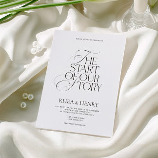 Elegant Modern Black & White Wedding Invitation