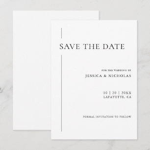 Elegant Modern Black & White Wedding Save The Date