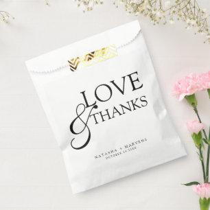 Elegant Modern Black & White Wedding Thank You Favor Bag