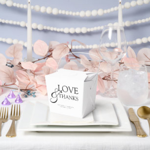 Elegant Modern Black & White Wedding Thank You Favor Boxes