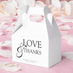 Elegant Modern Black & White Wedding Thank You Favor Boxes