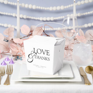 Elegant Modern Black & White Wedding Thank You Favor Boxes
