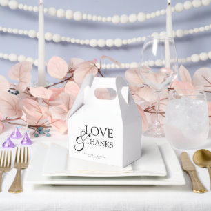 Elegant Modern Black & White Wedding Thank You Favor Boxes