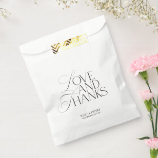 Elegant Modern Black & White Wedding Welcome  Favor Bag