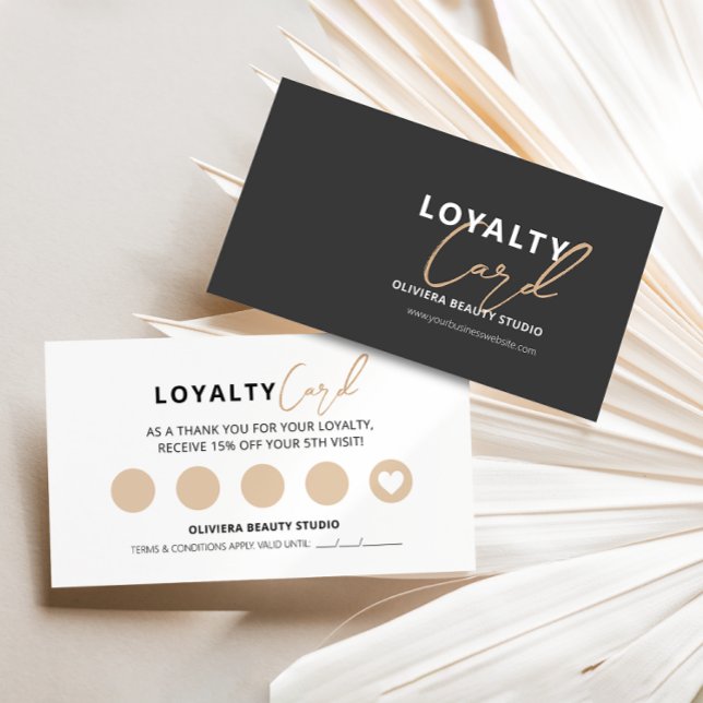 Elegant Modern Black with Yellow Typography Loyalty Card (Creator Uploaded)