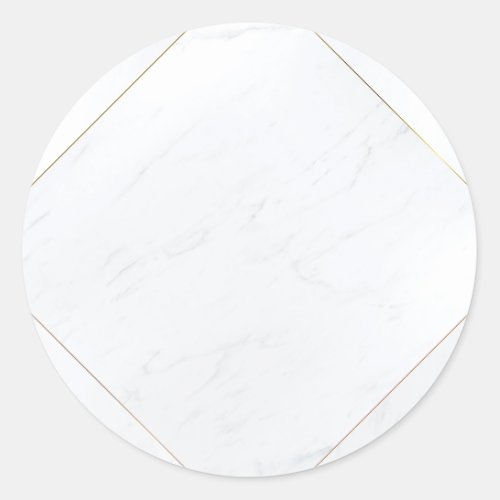 Elegant Modern Blank Template Marble Gold Frame Classic Round Sticker