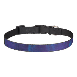 Elegant Modern Blue and Purple Splatter Painting Pet Collar