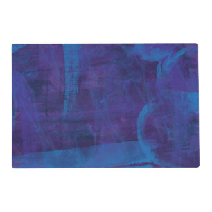 Elegant Modern Blue and Purple Splatter Painting Placemat