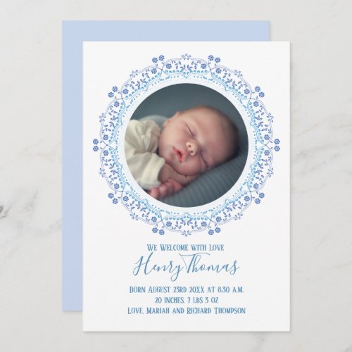 Elegant Modern Blue Baby Simple Sweet