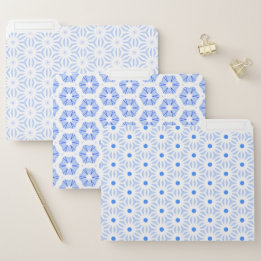 Elegant Modern Blue Geometric File Folders