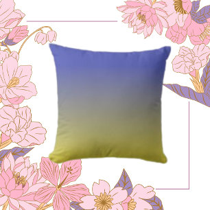 Elegant Modern Blue Grey Green Gradient Pattern Throw Pillow