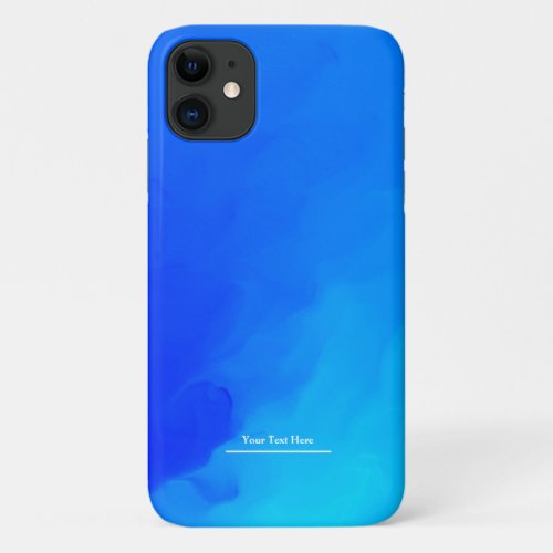 Elegant Modern Blue Personalized Template iPhone 11 Case