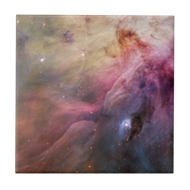 Elegant Modern Blue Pink Space Landscape Ceramic Tile (Front)