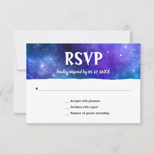 Elegant Modern Blue Purple Galaxy Bat Bar Mitzvah