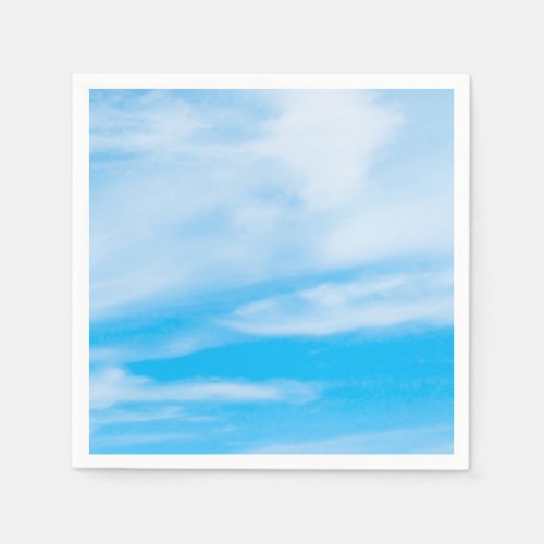 Elegant Modern Blue Sky White Clouds Template Napkins