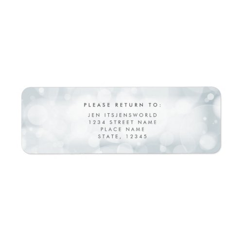 Elegant Modern Blue Sparkly Bokeh Return Address Label