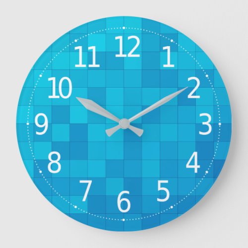 Elegant Modern Blue Squares  Wall Clock