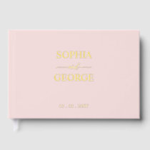 Elegant Modern Blush and Gold Wedding Foil Guest Book