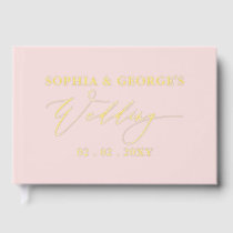 Elegant Modern Blush and Gold Wedding Foil Guest Book