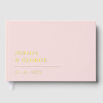 Elegant Modern Blush and Gold Wedding Foil Guest Book