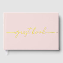 Elegant Modern Blush and Gold Wedding Guest Book
